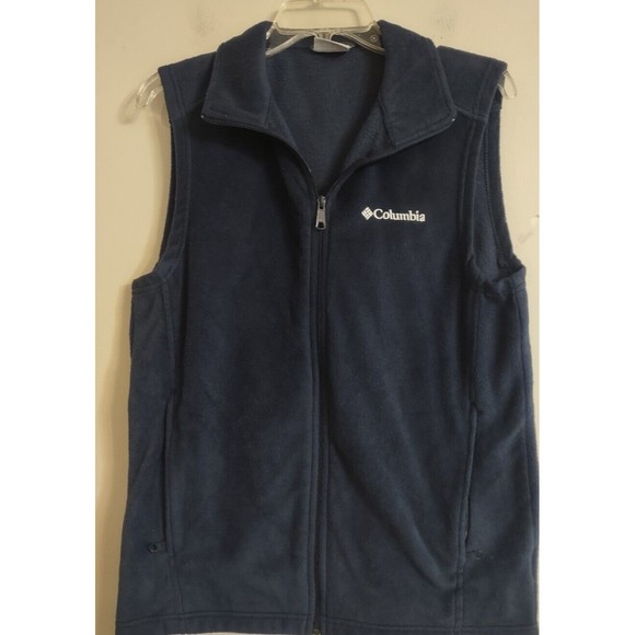 Columbia Other - Men's Columbia Full Zip Fleece Sweater Vest SMALL Navy Blue 100% Polyester